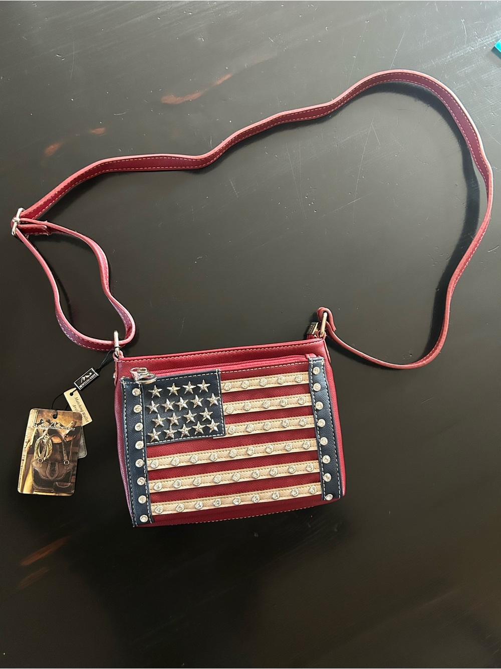 Montana West Red, Blue & Cream American Flag Crossbody Bag